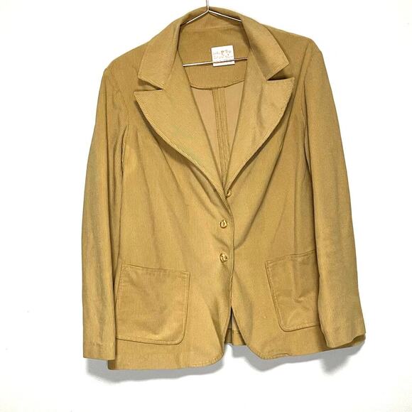 Vintage Lady Tulip Light Tan Front Button Womens Blazer size 38 - Picture 1 of 10